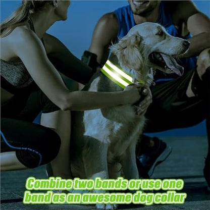 26pcs Reflective Bands Elastic Armband Wristband Ankle Leg Straps Kids Safety Reflector Tape Straps for Night Jogging Biking Running - color: Rose red