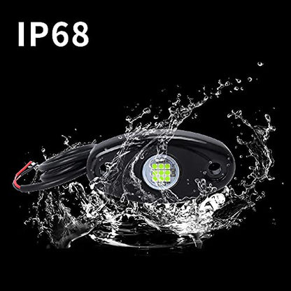 4 Pods LED Rock Light Kits White for Jeep ATV UTV SUV Off Road Car Truck Boat Underbody Glow Fender Lamp Underglow LED Neon Lights Waterproof - color: Green, size: 4 Pods