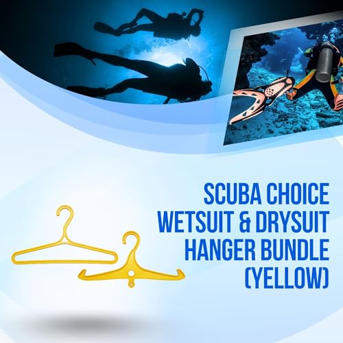 Scuba Choice Wetsuit & Drysuit Hanger – Heavy-Duty Hanger for BCD, Wetsuits & Scuba Gear Storage, Drying & Organization - color: Yellow (Wide-shoulder+anti-slip)