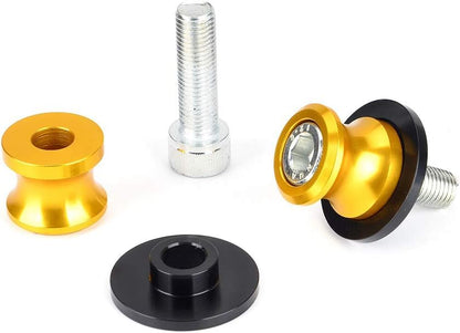Goldfire 2Pcs 8MM M8 X1.5 Motorcycle Swing Arm Sliders Spools CNC Swing Arm Stand Screws For Kawasaki Z650 Z800 Z900 Z1000 Accessories(Yellow) - color: Yellow 8MM M8 X1.5 Swing Arm Stand Screw