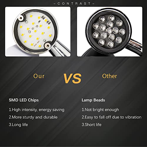 SMD LED Bullet Turn Signals Motorcycle Amber Front Rear Blinker Grill Indicator Universal Compatible for Honda Yamaha Suzuki Kawasaki Harley Chopper Bobber Dyna(Chrome-Amber) - color: C-Chrome Amber