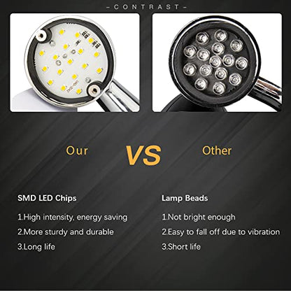 SMD LED Bullet Turn Signals Motorcycle Amber Front Rear Blinker Grill Indicator Universal Compatible for Honda Yamaha Suzuki Kawasaki Harley Chopper Bobber Dyna(Chrome-Amber) - color: C-Chrome Amber