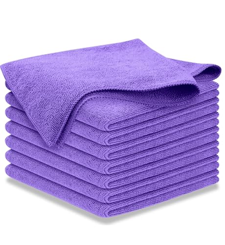 USANOOKS Premium 300GSM Microfiber Cleaning Cloth - 12.5"x12.5" High Performance - 1200 Washes, Ultra Absorbent Microfiber Towels for Cars Undercarriage, Rims & Engine Bay Cleaning - Microfiber Cloth - color: Purple, size: 12.5" x 12.5" (8 pack)