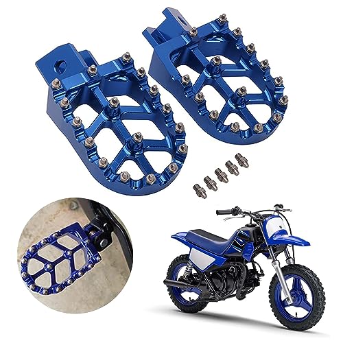 AnXin Motorcycle Foot Pegs Footpeg Pedals FootRest for PW50 1981-2023 PW80 1983-2006 Pit Dirt Bike Blue - color: blue, size: PW50 PW80