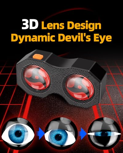 2026 Upgraded Demon Eyes Bike Tail Light, Waterproof Smart LED Rear Bike Light with 82 Presets, Programmable Eyes Rear Bicycle Tail Light with Type-C Charging, Mounting Bracket for Bikes