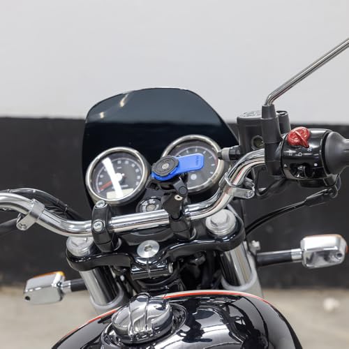 Quad Lock Handlebar Clamp Motorcycle Phone Mount with Vibration Dampener and MAG Phone Case for iPhone 14 Plus - size: iPhone 14 Plus