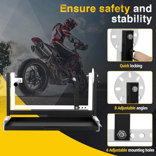 Motorcycle Engine Stand, for 2-Stroke 4-Stroke Vertical Single Cylinder Engines, Heavy Duty Dirt Bike ATV MX Repair Stand with Adjustable Swingarm & Removable Oil Drip Tray, Fit Honda Yamaha Kawasaki
