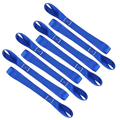 Soft Loop Tie Down Straps (8 Pack) 1800Lbs Load Capacity, 4800Lbs Breaking Strength Heavy Duty Tie Down Loops for Securing ATV UTV Motorcycles Scooters Dirt Bikes Lawn Garden Equipment - color: blue-8Pack
