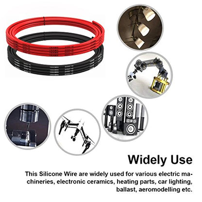 TUOFENG 18awg Electrical Wire 10 Feet [5 ft Black and 5 ft Red] 18 Gauge Silicone Wire Hook Up Wire Cable - Flexible Silicone Wire of Tinned Copper Wire High Temperature Resistant - size: 18 AWG Silicone Wire 2 Colors 5ft Each