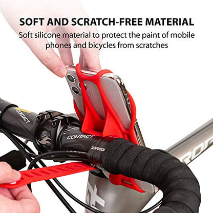 Bone Bike Tie 3, Bike Cell Phone Mount for Handlebar, Scratch-Free Silicone Holder with Anti-Slip Design, Universal Cycling Phone Holder Compatible with Most Smartphones (Gray - Handlebar) - color: Bike Tie 3 - Gray