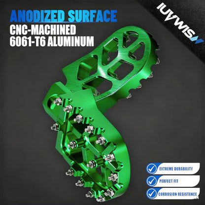 Motorcycle Foot Pegs Footpegs Rest Pedal MX Style CNC for Z125 Pro 2016-2024 Green - color: green