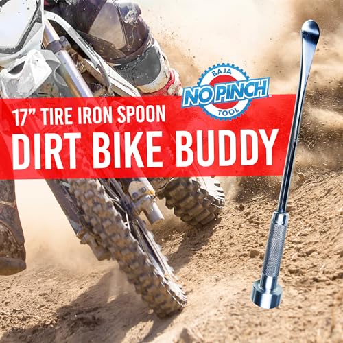 BAJA NO PINCH 17 inch Steel Tire Spoon Lever | Iron Tool Kit |Tire Changing Tool for Enduro | Motocross | Motorcycle | Dirt Bike | Easy-to-Use for Safe & Quick Tire Repair | Dirtbike Tire Spoons - size: 17 Inch Tire Spoon