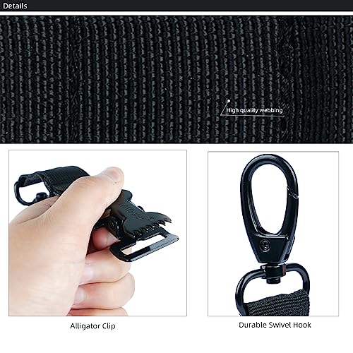 KUNN Firefighter Glove Strap Safety Glove Holder Clips for Work with Alligator Clip - color: Blk-2pcs