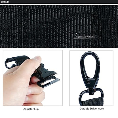 KUNN Firefighter Glove Strap Safety Glove Holder Clips for Work with Alligator Clip - color: Blk-2pcs