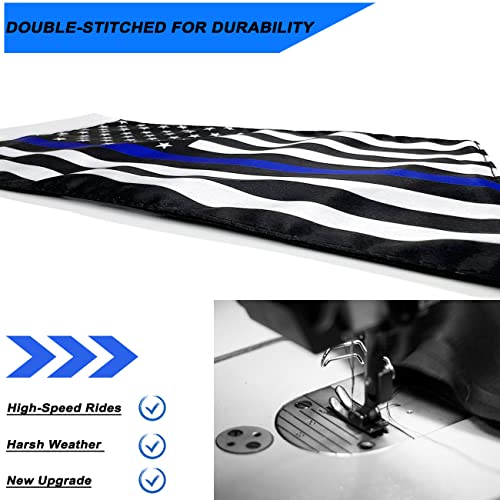 Motorcycle Flag,Thin Blue Line USA American Flag,Double Sided Double Stitched Motorcycle Flag 7x10 - color: blue