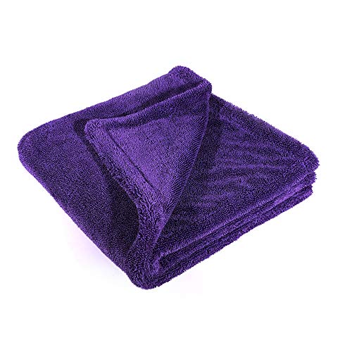 Maxshine 24" x 36" Universal Purple Duo Twisted Microfiber Towel (1200GSM) – Large, Plush, Rinse-Free Double-Sided Drying Towel – Super Absorbent Microfiber for Drying - size: 24" x 36" Purple