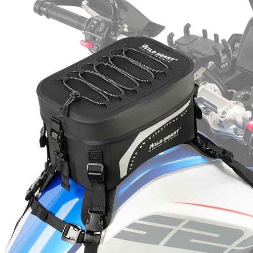 WILD HEART Compeletely Waterproof Motorcycle tank Bag Universal Motorcycle Bag Large Capacity 8l For Motorbike Riding (Black) - color: Black