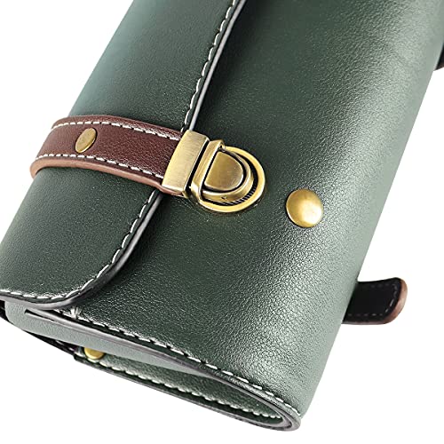 YIBO Motorcycle Fork Bag Quick Release Bag Side Bag Waterproof Universal Tool Bag American Bicycle Side Bag Leather Small Tool Bag (Green 2) - color: Green 2
