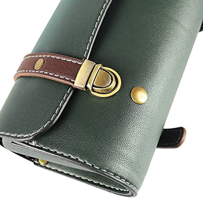 YIBO Motorcycle Fork Bag Quick Release Bag Side Bag Waterproof Universal Tool Bag American Bicycle Side Bag Leather Small Tool Bag (Green 2) - color: Green 2