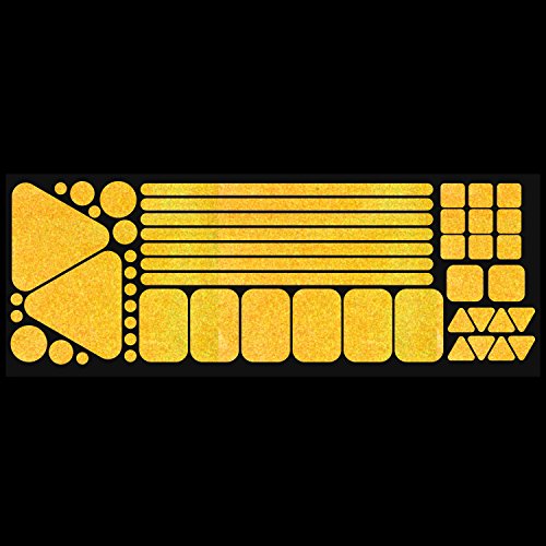 LiteMark Reflective Sticker Pack – Bicycle, Motorcycle & Helmet Reflectors for Safety & Night Visibility (Yellow, Pack of 51 Pcs) - color: Yellow