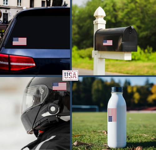 USA American Flag Sticker Decal Screen Printed Vinyl Waterproof Adhesive for Outdoor Indoor Bumper Stickers Window Small Patriotic Tactical Vehicles Helmet (3, 4" Inch)