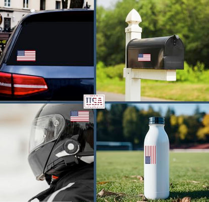 USA American Flag Sticker Decal Screen Printed Vinyl Waterproof Adhesive for Outdoor Indoor Bumper Stickers Window Small Patriotic Tactical Vehicles Helmet (3, 4" Inch)