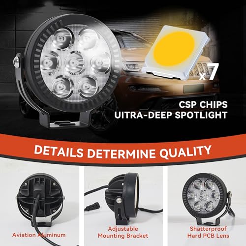 2Pcs 4.5inch 120W LED Light Pods with Amber Covers, 12000LM Yellow Fog Light Pods LED Light Bar Offroad Driving Lights,for Jeep Wrangler Truck Car ATV SUV Motorcycle Cabin Boat (2Pcs 4.5Inch Lights) - size: 2Pcs 4.5Inch Lights