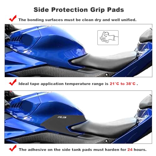 r3 Motorcycle Fuel Tank Protector For Yamaha R3 YZF-R3 2019+ Fuel Tank Pad Non-Slip Gas Tank Protection Pad