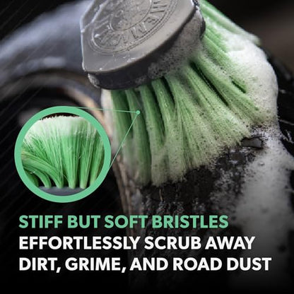 Chemical Guys Wheelie All Exterior Surface and Wheel Brush, Wheel Cleaner Brush with Soft Bristles, Safe Cleaning of Rims, Tires, and Exterior Surfaces on Cars, Trucks, Motorcycles, RVs, & More, Green - size: (Pack of 1), style: Wheelie