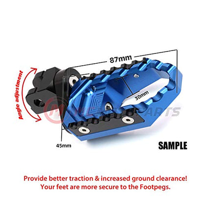 MC MOTOPARTS Green Front Wide Touring 25mm Extended Footpegs Compatible with MT-07 MT-09 Tracer 13-18 YZF R3 15-18 MT-10 - color: Green, size: 25mm Extension