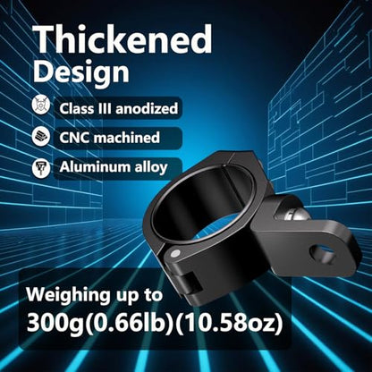 LOKTENWO Thicken UTV LED Light Bar Mounts 2PCS, Heavy Duty CNC Aluminum 360° Adjustable Whip Light Mount Light bar Mounting Bracket, Fit 1.5''/1.75''/1.85''/2''/2.1'' Roll Cage