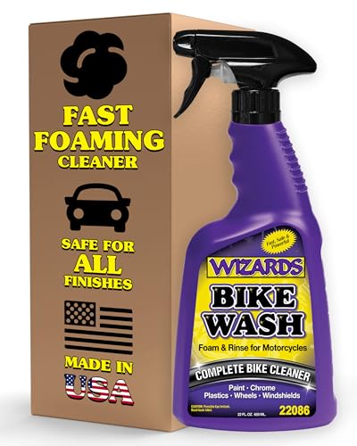 Wizards Bike Wash - Cleaner For Motorcycle Washing Kit- Quick Detailer for Bike with Bug Remover - For Your Motorcycle Accessories and Detail Kit - 22 oz - size: 22 fl oz (Pack of 1)