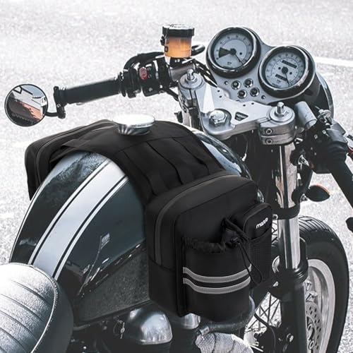 MOSISO ATV Tank Bag, ATV Saddle Bags Storage Luggage with Waterproof Cooler Pocket Compatible with Most ATVs, Motorcycles, Four-wheelers and Snowmobiles, Black
