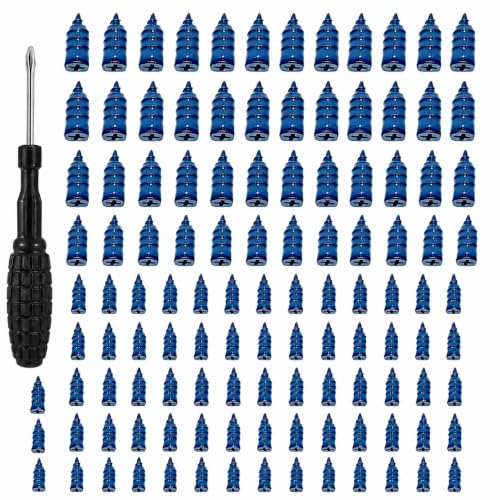 100PCS Tire Repair Nail Kit, Mushroom Tire Plug Rubber Screws with Screwdriver, Tubeless Tire Repair Kit Vacuum Tire Repair Nails for Car Motorcycle Truck Bike Emergency Puncture Repair