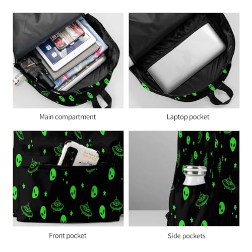 Galaxy Alien Backpack Bookbag Laptop Backpacks Multipurpose Daypack for Boys Girls School Men Women Travel Hiking - color: Galaxy Alien