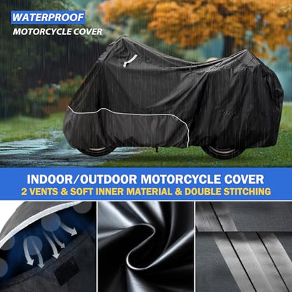 Motorcycle Cover for Harley Davidson Touring Models Road Glide Limited, Ultra Limited, Ultra Classic, Road King, Road Glide, Street Glide, Electra Glide - Waterproof Motorcycle Cover Outdoor Storage - size: 110"-Touring Ultra