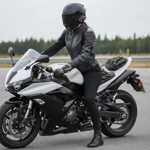 Motorcycle Seat Cushion for Kawasaki Concours 14 2008-2023, Motorcycle Seat Pad with 3D Gel Cushion, Shock Absorbing Anti-Slip Breathable Moto Accessories