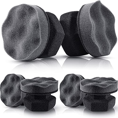 BBTO 6 Pcs Tire Hex Grip Dressing Applicator Washable Shine Applicator Dressing Pad Car Detailing Foam Sponge Reusable Cleaner Sponge for No Slip Tire - color: Gray, size: 3.15 Inch Diameter
