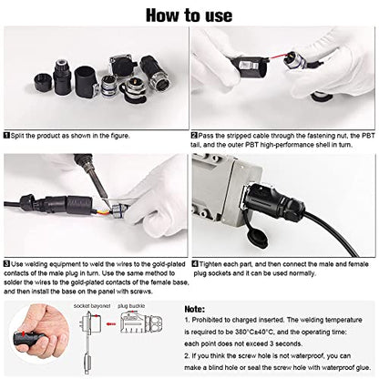 5 Pin Connector Waterproof Connectors, Aviation Wire Connector for Automotive, Power, Marine, New Energy, Solar Energy, and Other Indoor/Outdoor Electrical Connections - style: 5PIN