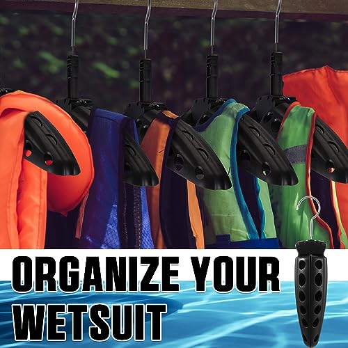 Mifoci 6 Pcs Wetsuit Hanger Foldable Surfing Suit Scuba Hangers Folding Vented Surfing Scuba Diving Accessories, Black, 20 Inches/ 51 cm After Unfolded