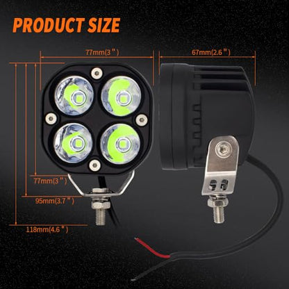 LED Green Offroad Driving Fog Lights Pod Lights Auxiliary Work Lights 2Pcs 40W 3Inch Green Hunting Fishing Lights fit for Fish Pig Truck Deer Hog Predator ATV Truck Trator Cart Boat Golf - size: Green