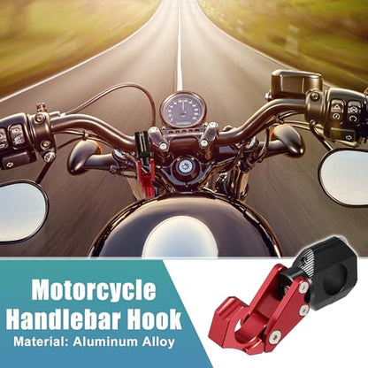 uxcell Motorcycle Handlebar Hook Aluminum Alloy Helmet Gloves Hanger Luggage Hanger for Honda ADV150 2023 W/Hexagonal Screws and Wrench Red