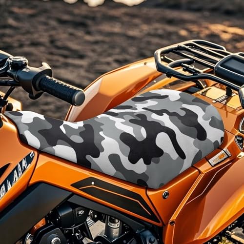 SEANATIVE Black Camo ATV Seat Cover Waterproof Non-Slip Universal Four Wheeler Seat Cover Motorcycle Passenger Seat Cushion Breathable Padded Protector - color: Black Camo