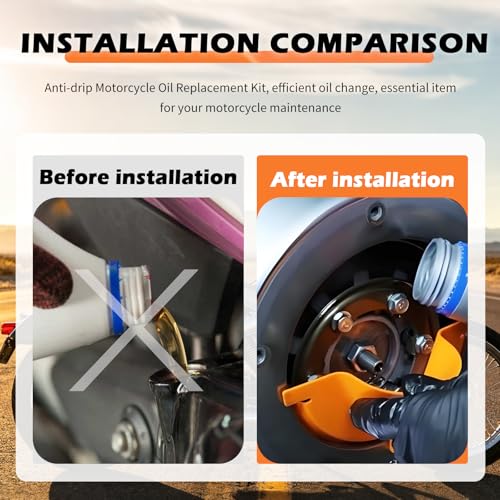 Compatible with Harley Oil Change Kit,All-in-One Motorcycle Oil Change Kit with Oils Filter Funnel,Oils Filter Wrench,50PCS Rubber O-Rings,Multi-Purpose Motorcycle Tool Kits