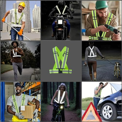 2.0 IN High Visibility Reflective Safety Strap for Construction, Running, Cycling - color: 2pc-yellow, size: XX-Large