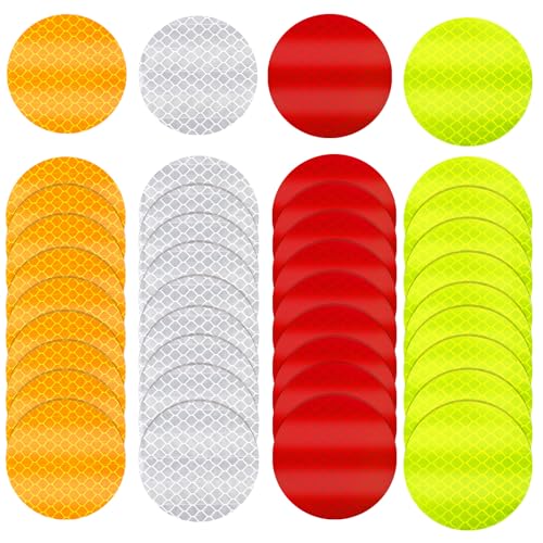 Ymapinc 40Pcs Dot Reflective Tape Sticker Warning Reflector Stickers Safety Night Visibility Waterproof Reflector Sticker for Vehicle, Bicycles, Motorcycles, Clothing
