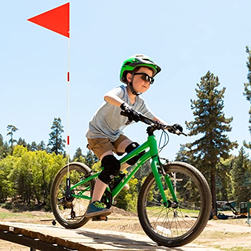 Bike Safety and USA Flag 6 Ft Heavy Duty Fiberglass Poles - Polyester Full Color Tear-Resistant Waterproof Orange Safety and American Flags