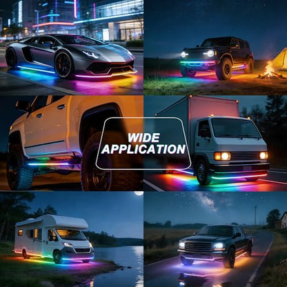 Underglow LED Lights for Cars - 8PCS RGB+IC Chasing Kit with 252 LEDs, IP67 Under Car Neon Lights with APP，Remote Control, Sound Active Multicolor Light Bar for Trucks SUVs RV, 12V Universal Fit - color: Trucks/SUVs/RV Class B & B+
