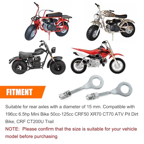 PSLER Chain Tensioner Adjuster - Rear Axle Blocks Chain Adjuster for Precise Alignment & Smooth Riding, Fits for 196cc 6.5hp Mini Bike 50-125cc ATV CRF CT200U Motovox MBX10 MBX11 Mini Bike Trail, 2PCS