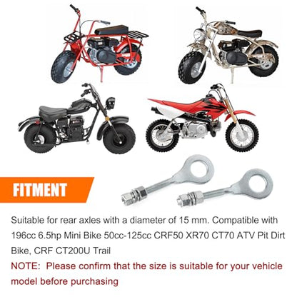PSLER Chain Tensioner Adjuster - Rear Axle Blocks Chain Adjuster for Precise Alignment & Smooth Riding, Fits for 196cc 6.5hp Mini Bike 50-125cc ATV CRF CT200U Motovox MBX10 MBX11 Mini Bike Trail, 2PCS